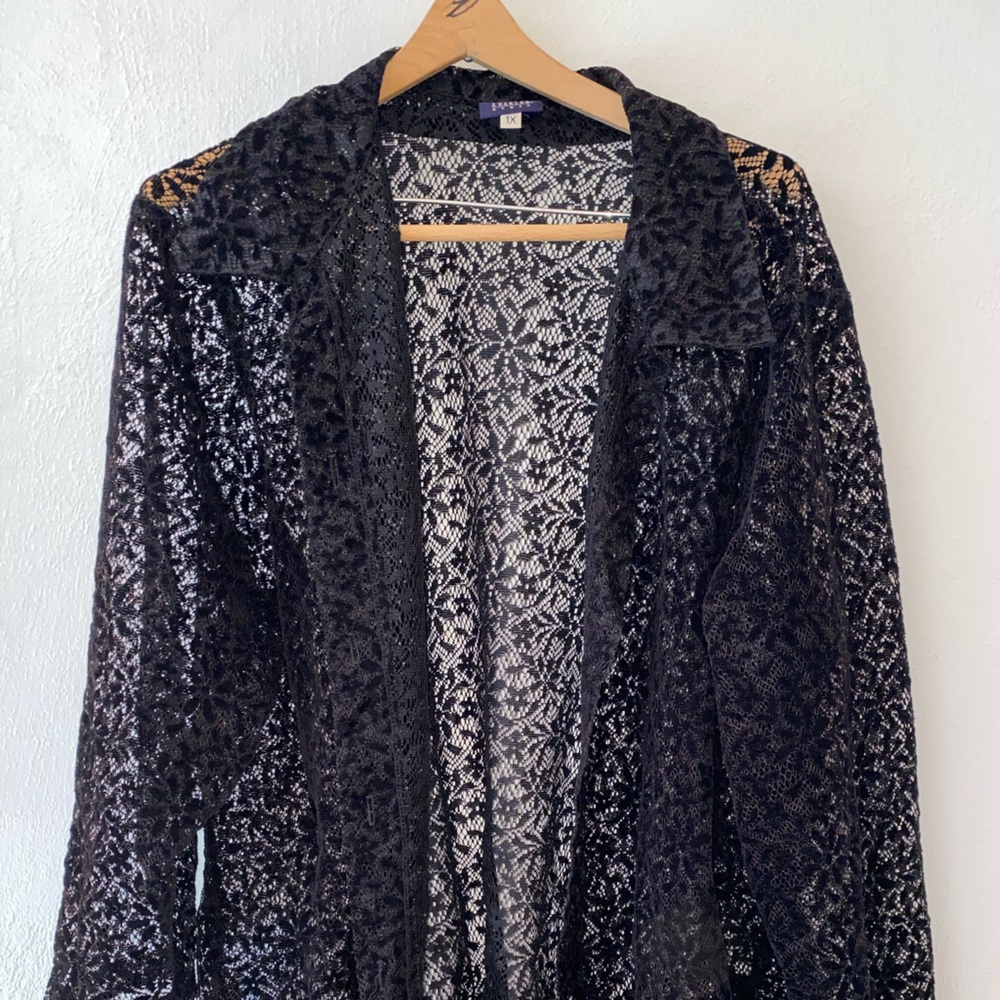 Black Lace Pattern Cardigan BEAUTIFUL